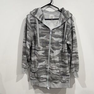 Reflex gray camo hoodie with double zipper